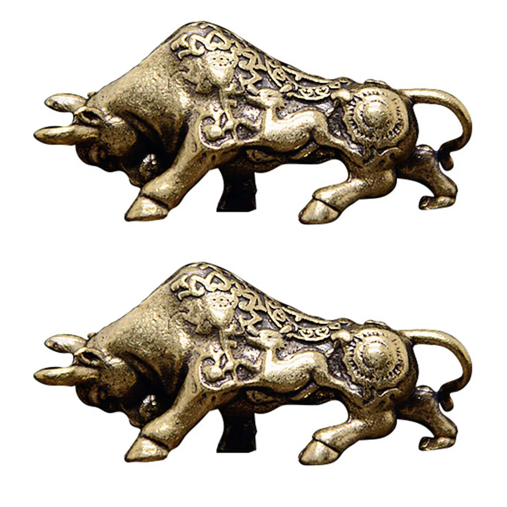 

Bull Statue Figurine Cow Brass Ox Charms Sculpture Zodiac Chinese Figurines Ornament Decor Statues Animal Fengshui Shui Feng