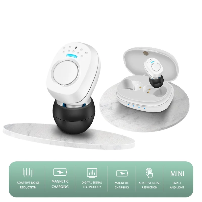 Digital Hearing Aid Rechargeable Hearing aids for deafness Elderly Smart Noise Reduction Mini Wireless Earphone Sound Amplifier