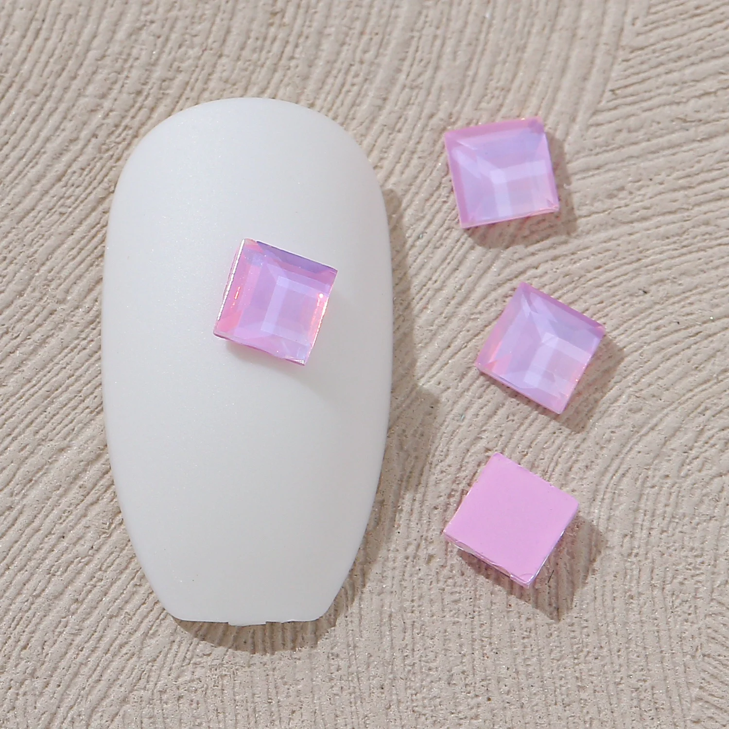 Опаловый мокко 4 мм оптовая продажа квадратная форма искусство ногтей с плоским