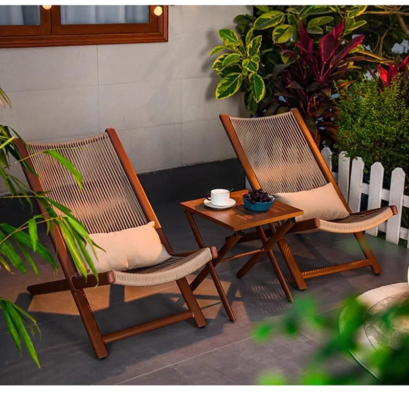 Уличный стул из ротанга набор трех предметов повседневный небольшой журнальный