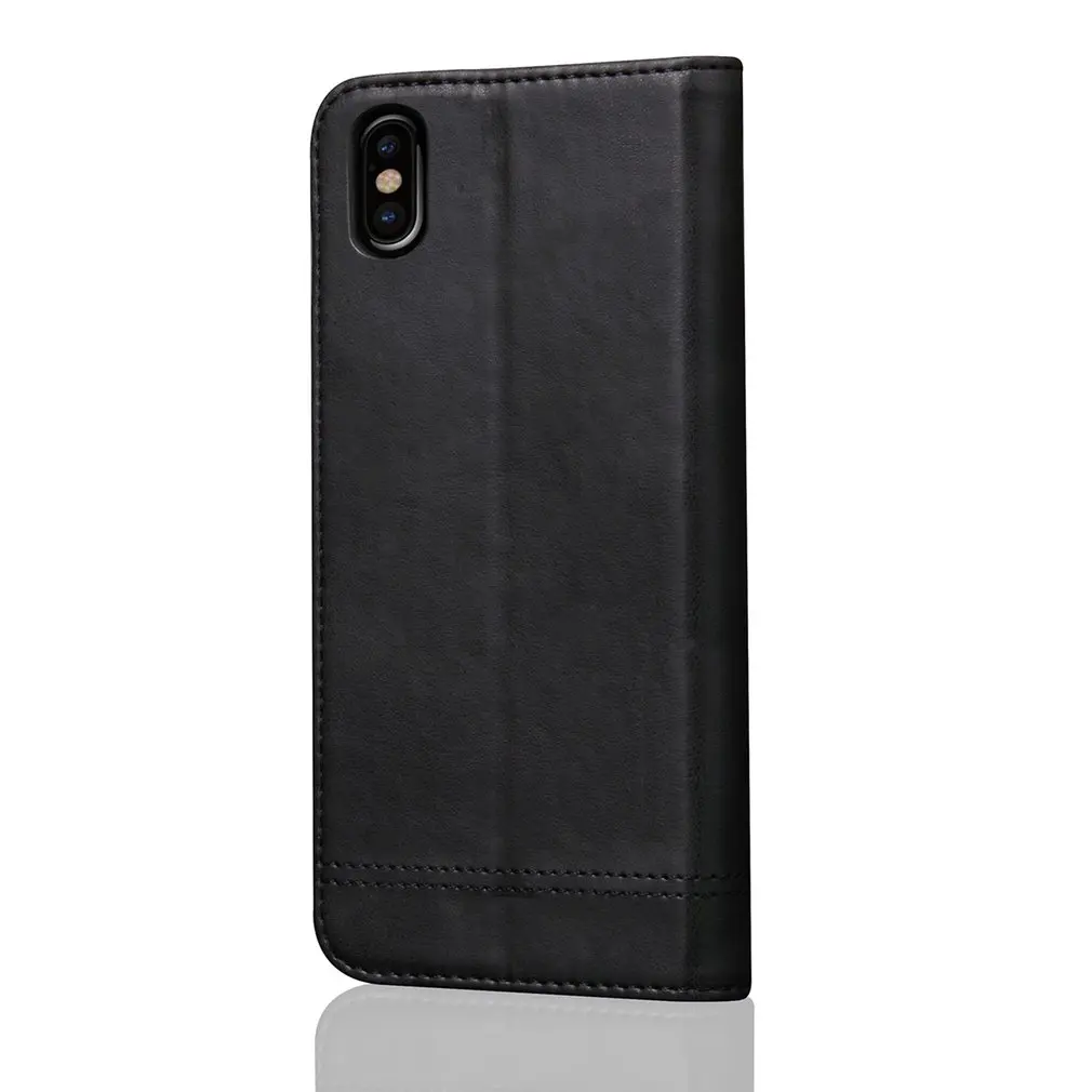 

PU Leather Protective Case With Stand And Card Organizer Cellphone Cover Drop Resistant Phone Cover For iPhone X