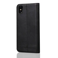 pu leather protective case with stand and card organizer cellphone cover drop resistant phone cover for iphone x