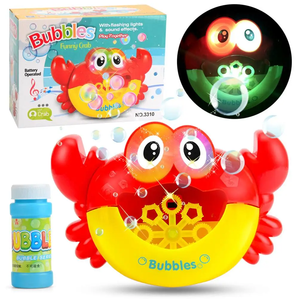 

Kids Crab Bubble Machine Automatic Soap Bubble Blower Electric Machine Bath Toys with Lighting Music Great Gifts For Boys Girls