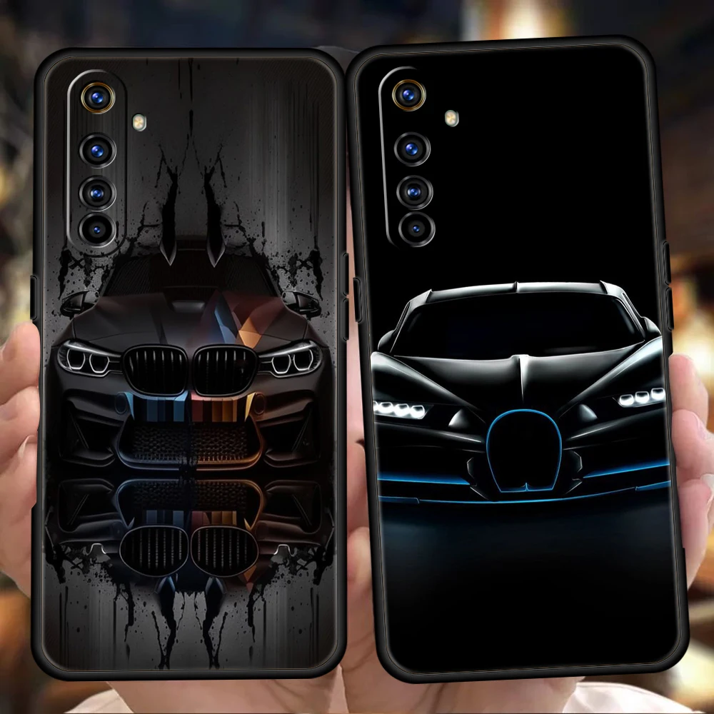 Классный спортивный черный Автомобильный флэш-чехол для Oppo A17 A12 A57 A74 A16 Find X5 X6 A52 A53
