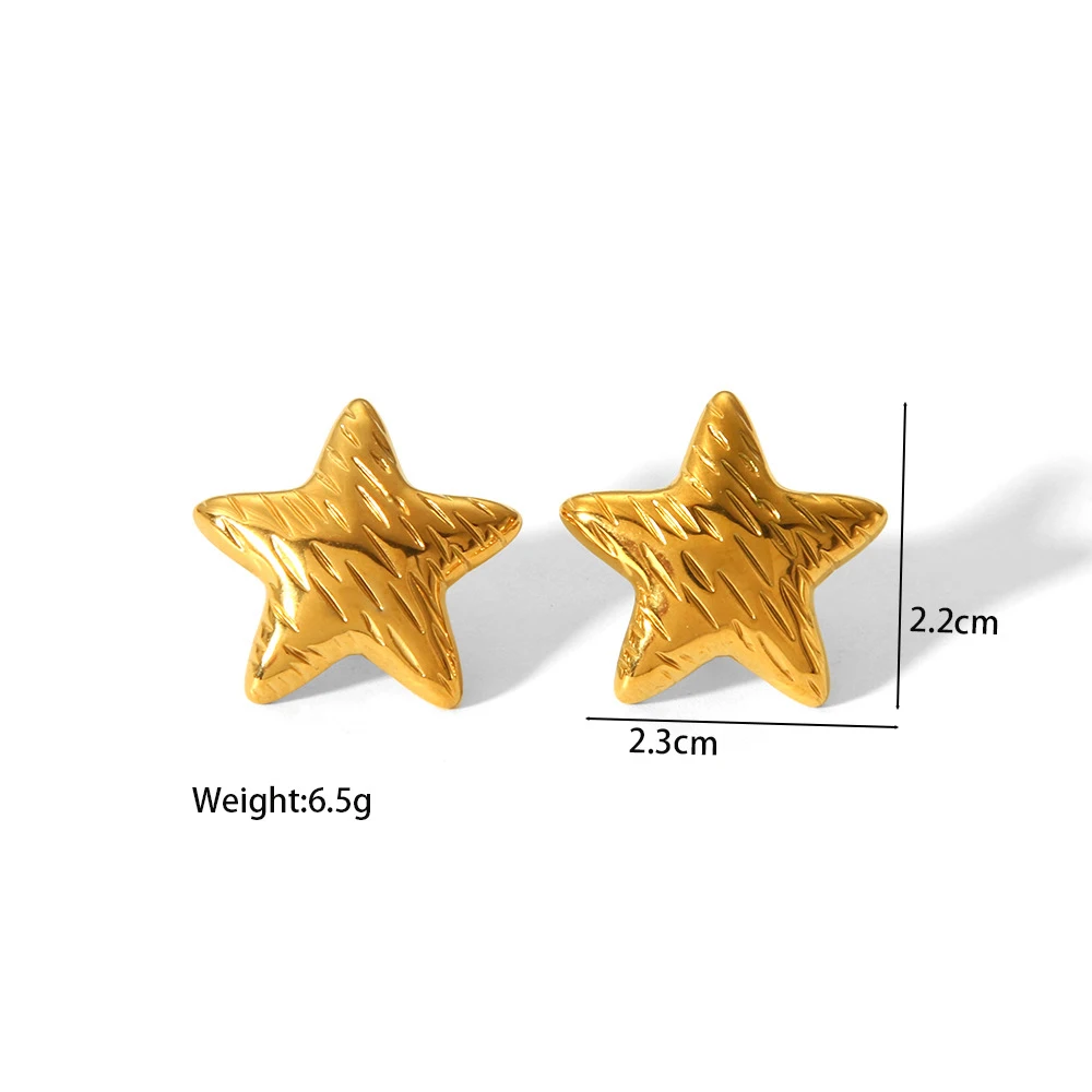 Yori металлическая звезда золотой кольцо серьги-гвоздики комплект 18-каратного