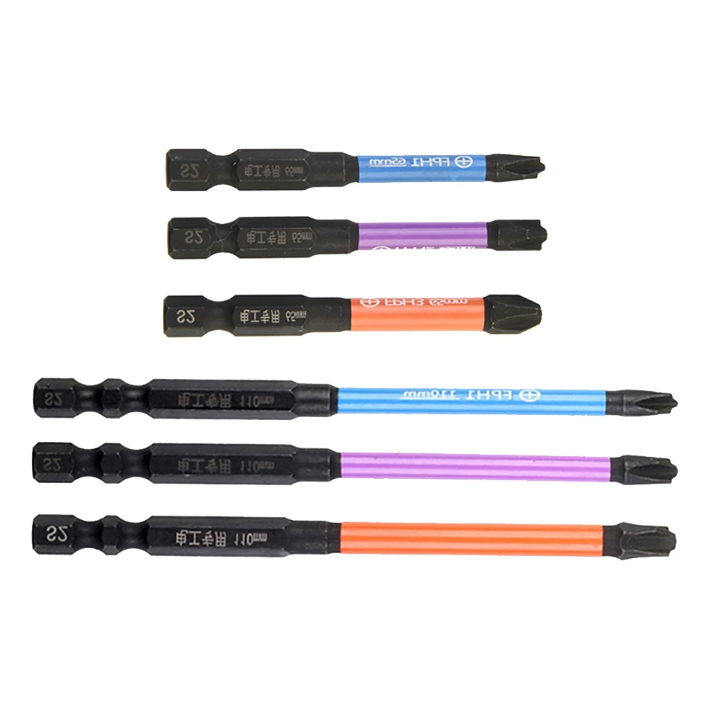 

Brand New Screwdriver Bits Cross 65mm/110mm 6pcs Alloy Steel HRC63 Hardness Magnetic Rust Proof Special-Slotted