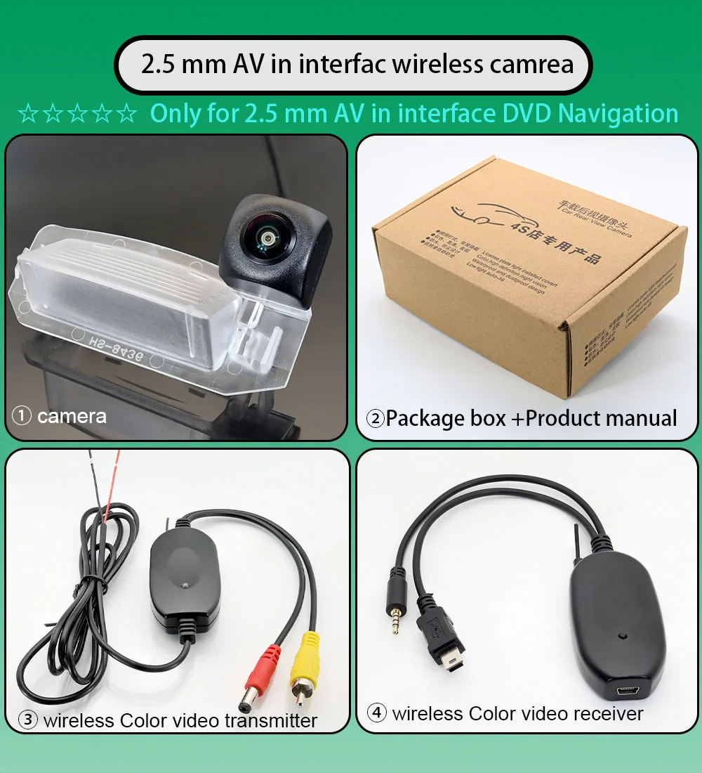 2 4 ГГц Беспроводная камера заднего вида для автомобиля рыбий глаз HD Mitsubishi