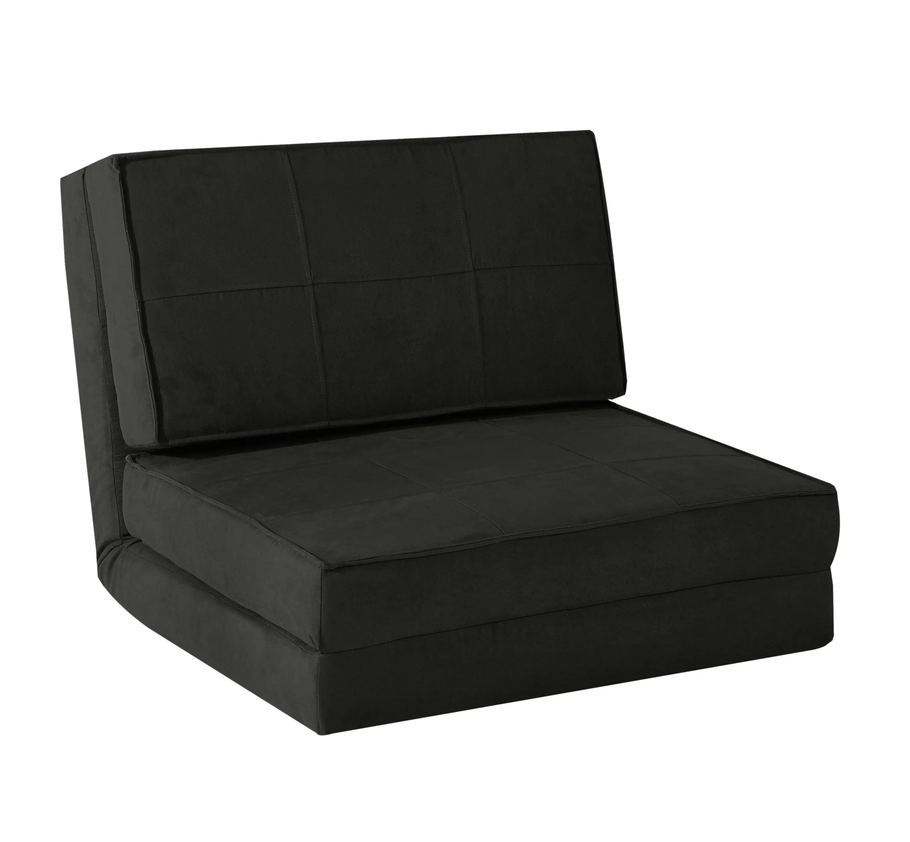 

Your Zone Ultra Soft Suede 3 Position Convertible Flip Lounge Chair, Black bean bag bean bag chair with filling