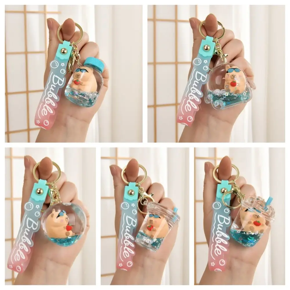 Брелок с блестками и жидким песком прозрачный креативный брелок плавающим