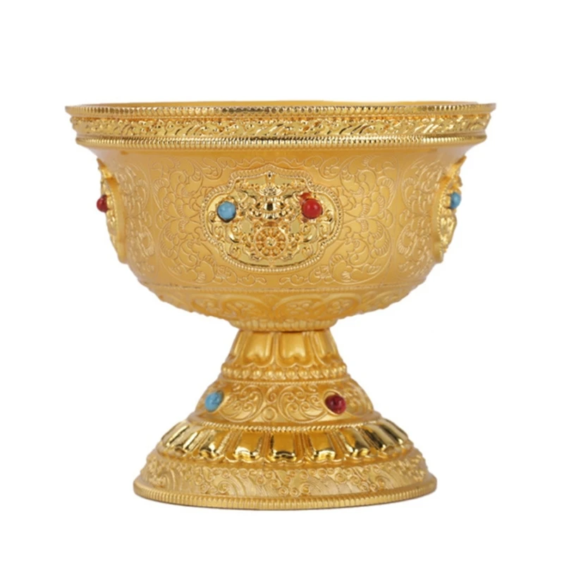 

Water Cup For Buddha Eight Auspicious Bowls Gilded Gold Copper Bowl Buddhist Ornaments Holy Water Cup Buddhist Temple 40JA