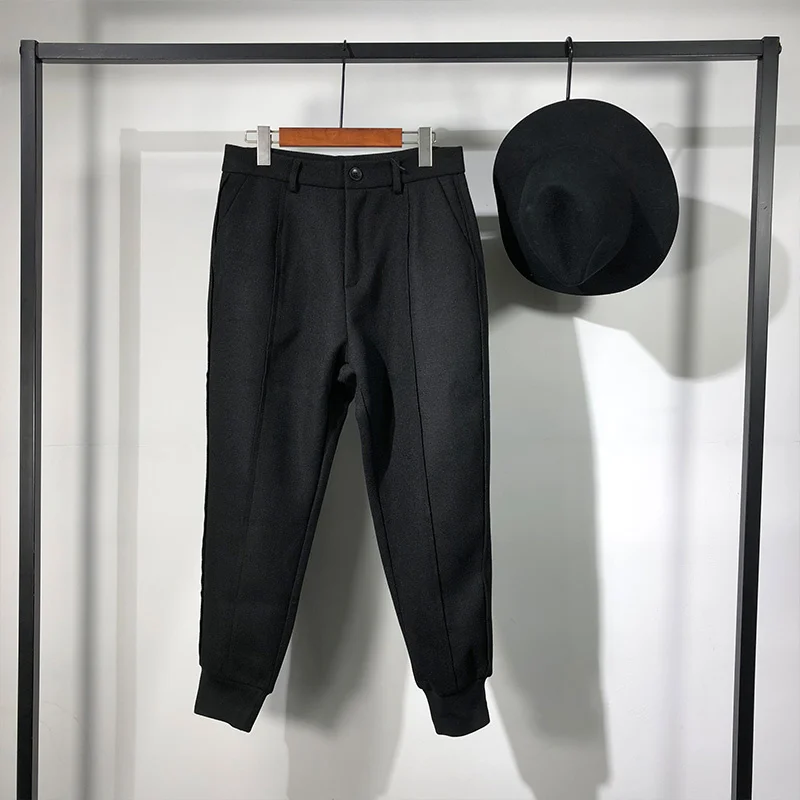 

Повседневные мужские шаровары Owen Seak, уличная одежда, мужская одежда, спортивные брюки, весенние черные брюки с перекрестными краями