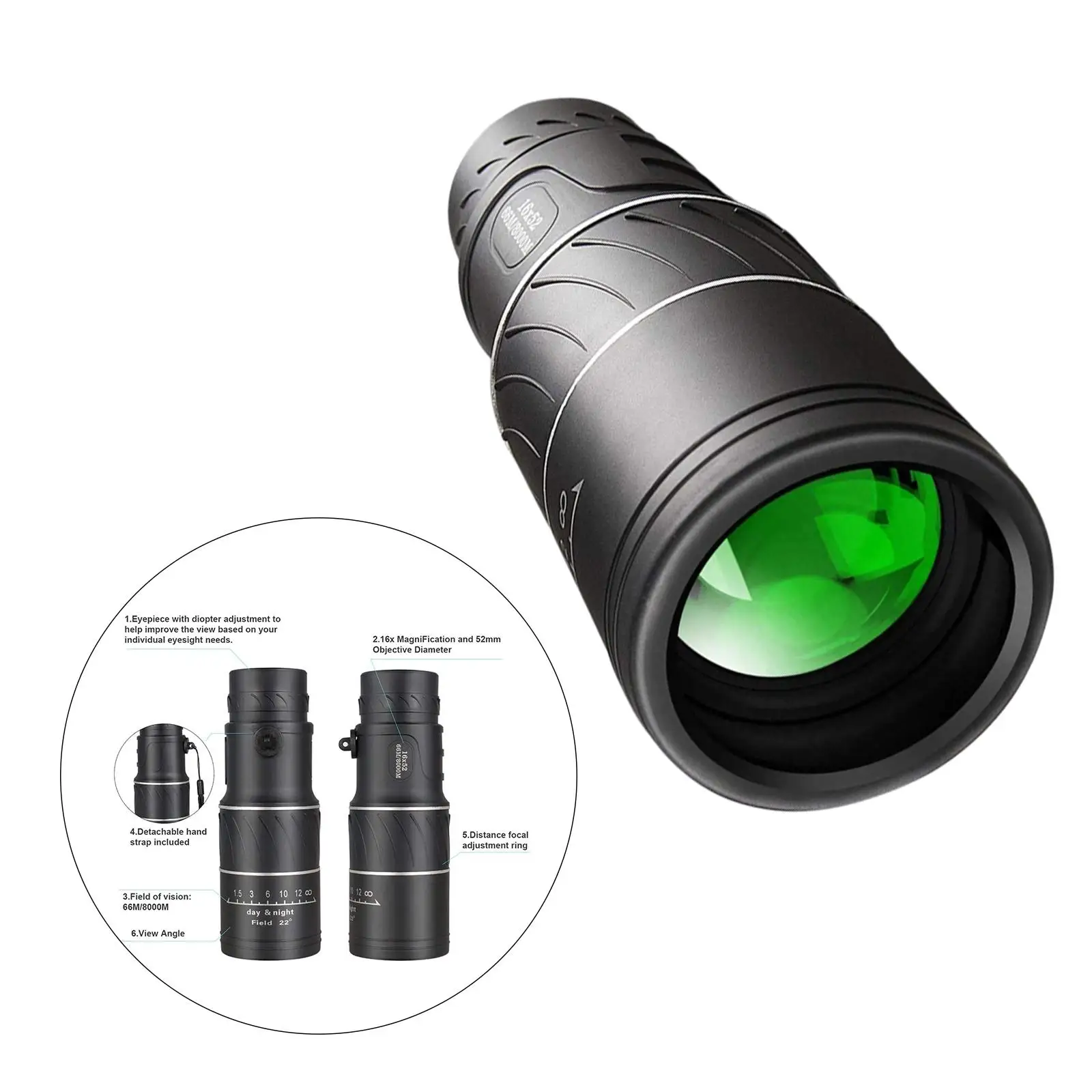 

Telescope,16x52 High Power Telescope Waterproof for Bird Watching Hunting Camping Hiking Traveling