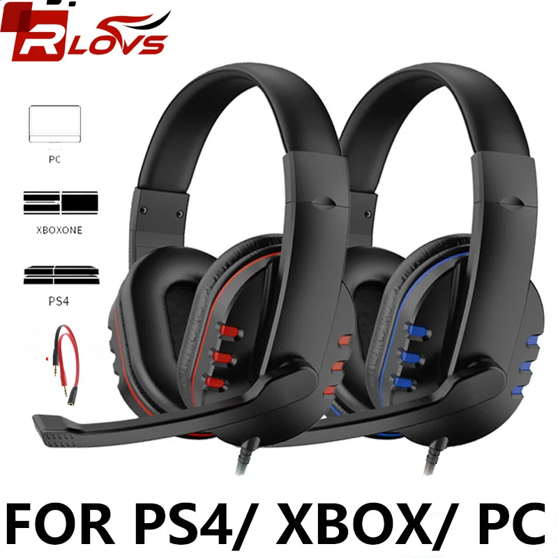 

Игровая гарнитура RLOVS, проводные геймерские наушники 3,5 мм с микрофоном и регулятором громкости, игровые наушники, гарнитура для Xbox, PS4, ПК