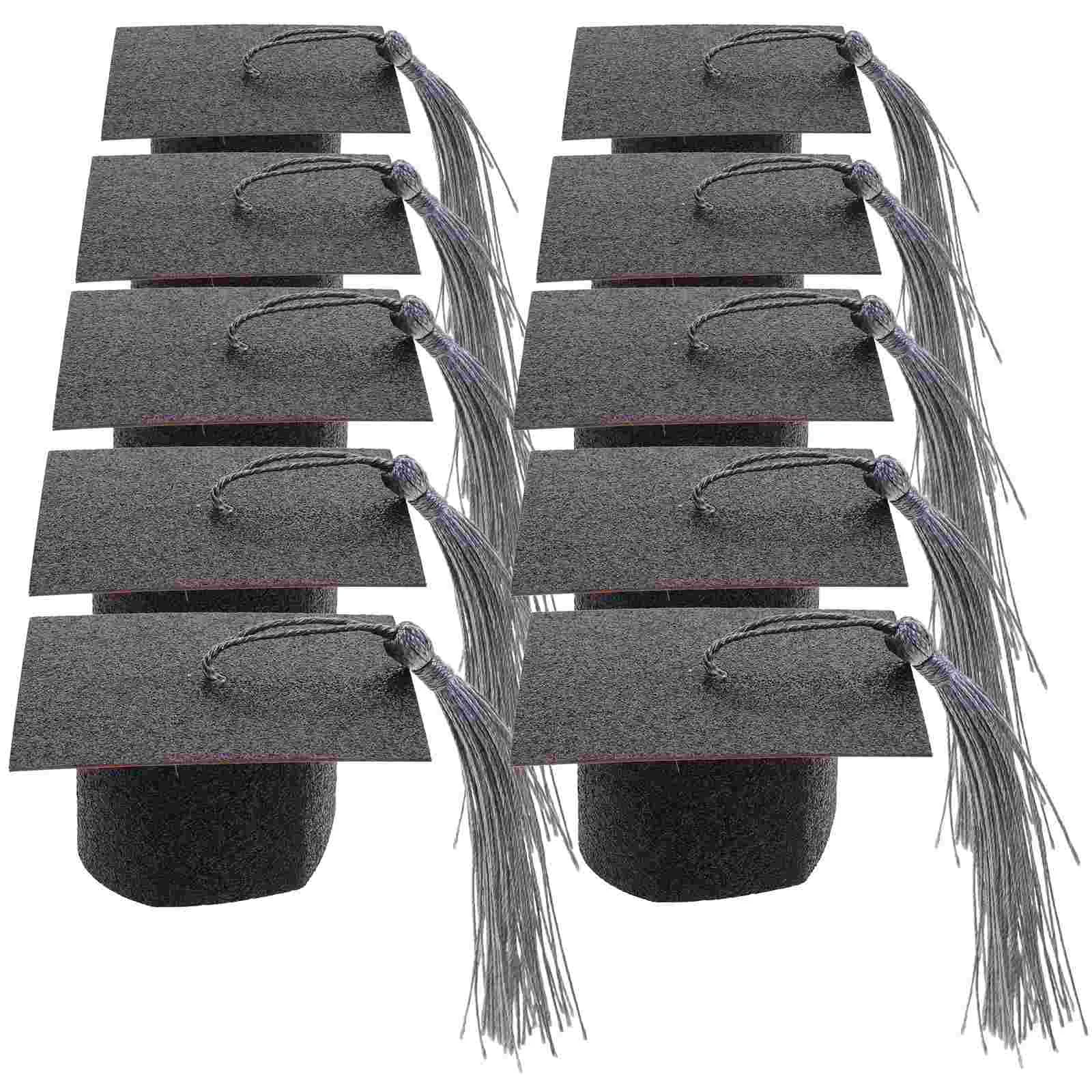 

10 Pcs Graduation Goblet Caps Coffee Cup Lids Outdoor Party Supplies Cover Hat Decorations Funny