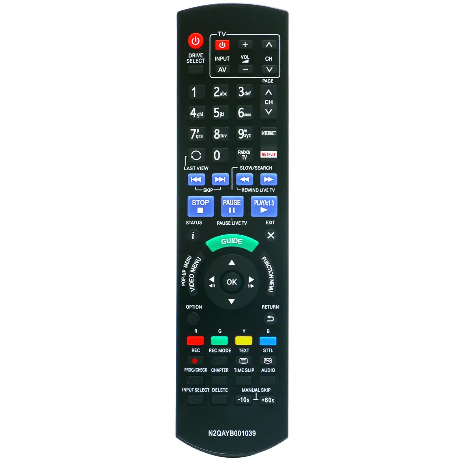 

Replace Remote Control For Panasonic N2QAYB001039 DMR-BWT750 DMR-BWT955 DMR-BWT750GL DMR-BWT955GL Blu-Ray DVD Player