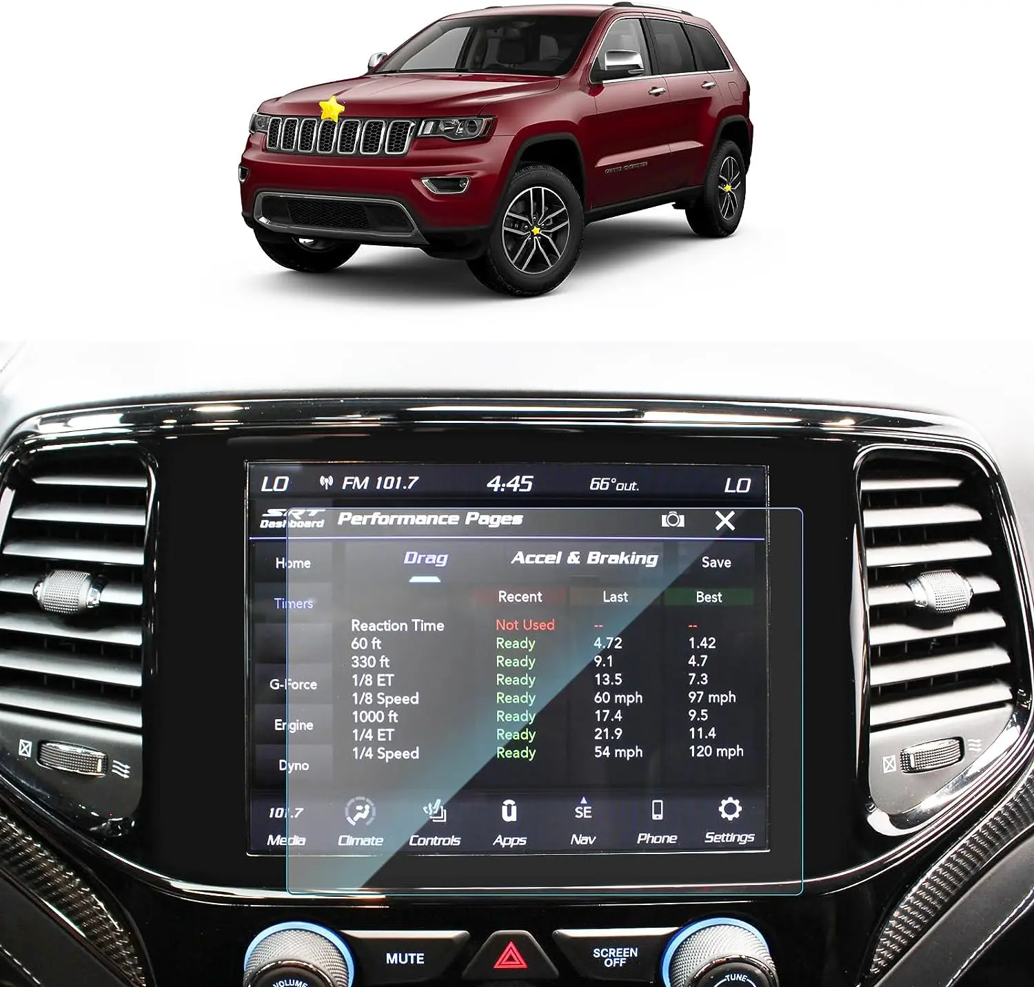 

Для Jeep Grand Cherokee 2019, 2020, 2021, 8,4 дюйма, автомобильный ЖК-дисплей, gps навигация, пленка для экрана из закаленного стекла protector