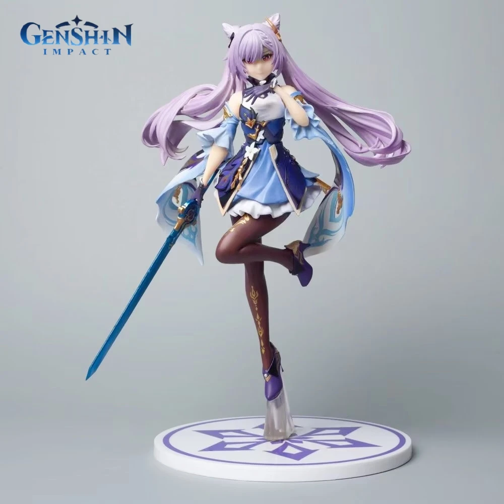 

27cm Genshin Impact Keqing Anime Figure Model Dolls Third Generation Gk Statue Statue Action Figures Decor Children Gift Kid Toy