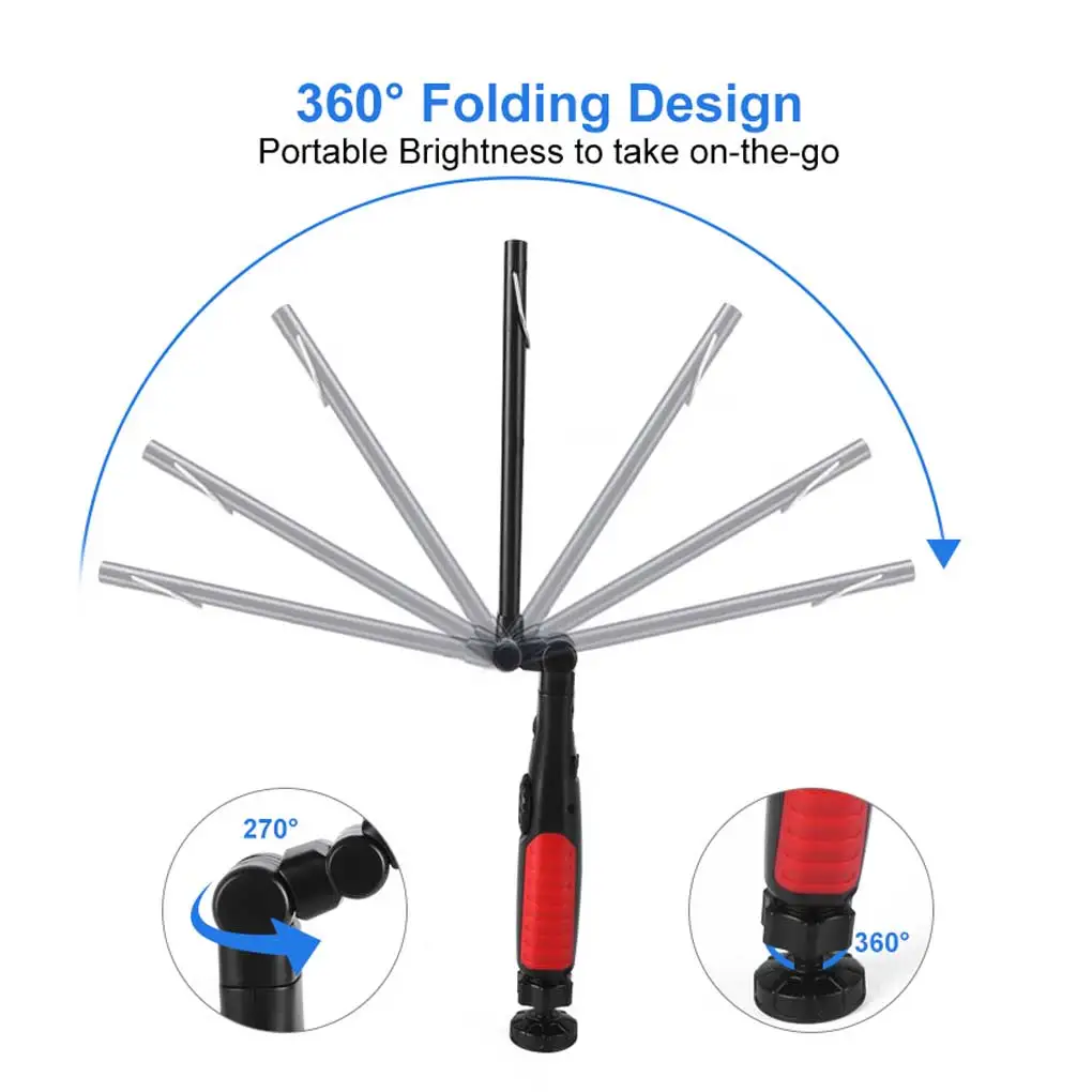 

Repairing Work Light Portable Angle Adjustable Lantern Inspection Flashlight Rotating Waterproof for Outdoor Camping