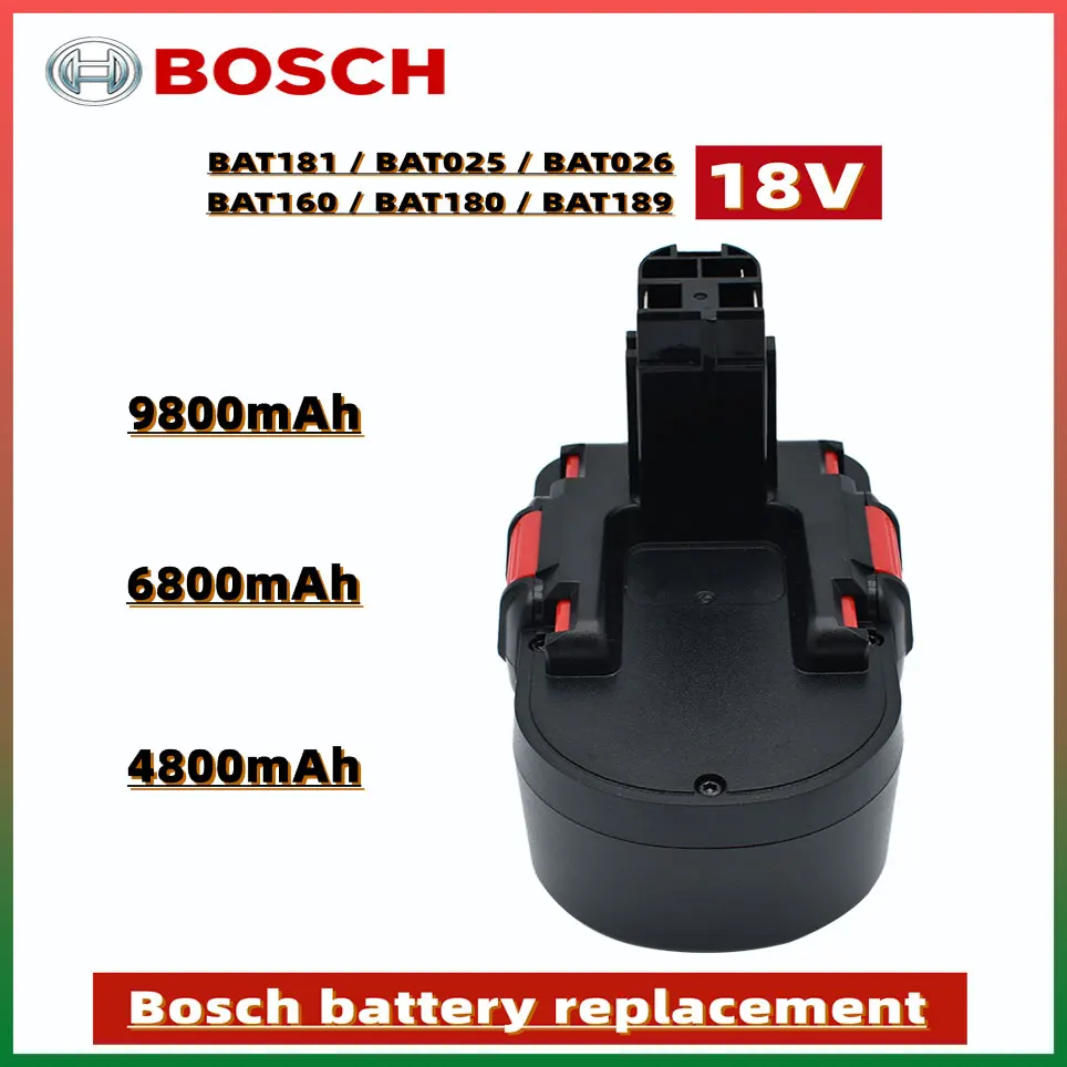 

Bosch 18V 6.8Ah Ni-MH Remplacement Battery pour BoschBAT025 BAT026 BAT160 2607335277 2607335535 2607335735 PSR18 VE-2 GSR18 VE-2