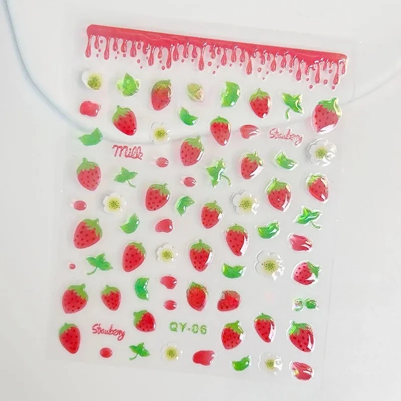 Кавайи желе клубничные наклейки