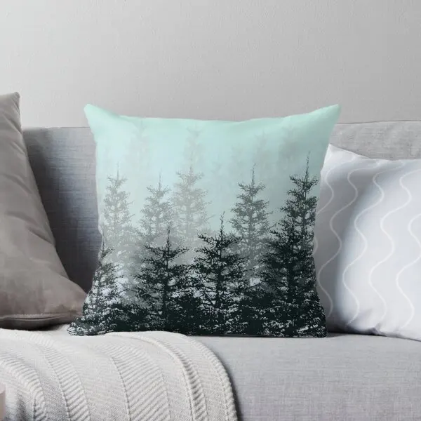 

Evergreen Forest Fir Trees Northwest Printing Throw Pillow Cover Decor Throw Square Decorative Home Anime Pillows not include