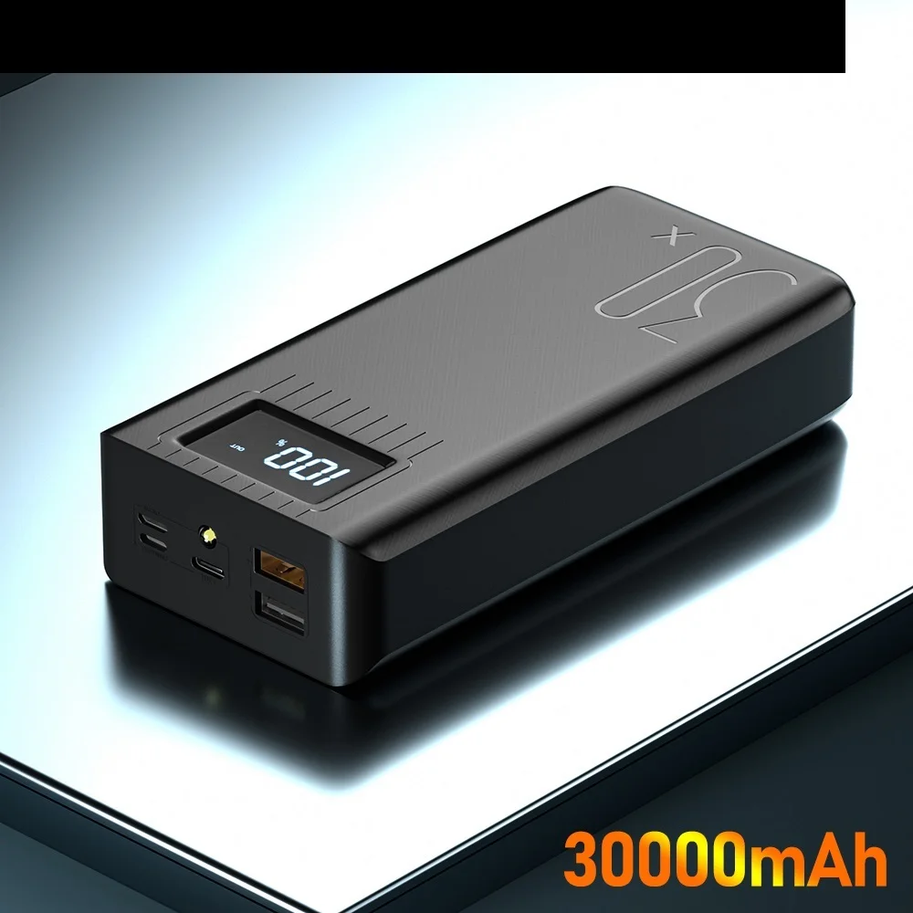 

Внешний аккумулятор, ёмкость 30000мАч, 2 выходных порта USB, LED фонарик, подойдёт для Samsung, Huawei, Xiaomi и iPhone