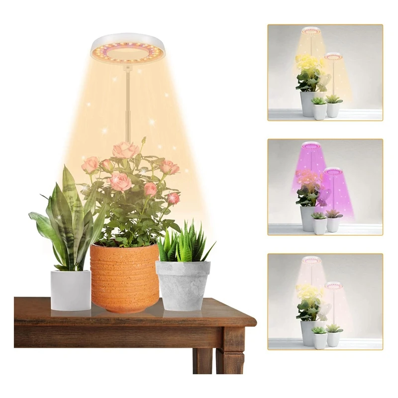 LED Grow Light,Halo Plant Lamp For Indoor Plants Growing,Auto Timer 4/8/12/18 Hrs, For Bonsai Succulents Small Plants