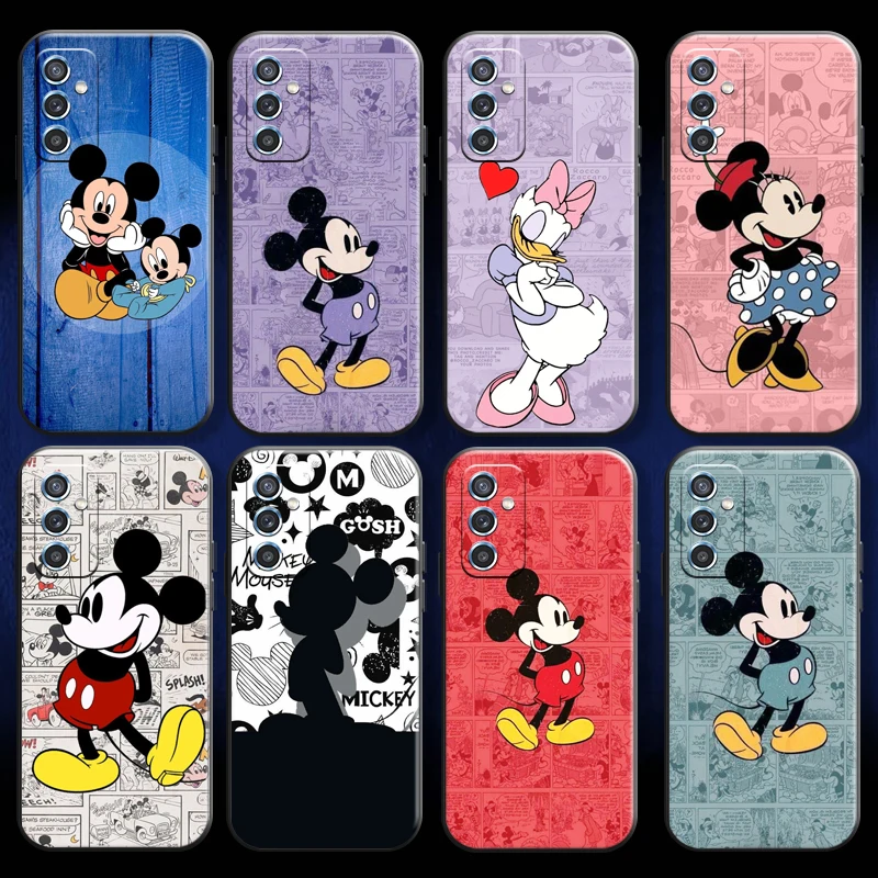 

Bandai Mickey Minnie For Samsung M11 M12 Phone Case Back Black Liquid Silicon Soft Coque Funda