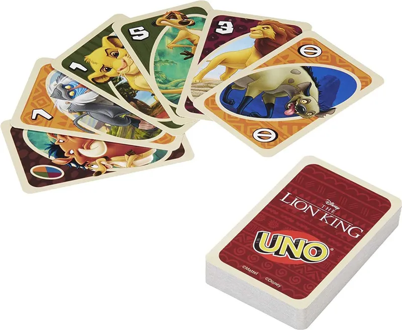 Mattel игры карты Игра Uno Disney Король Лев развлечение включает в себя разноцветные