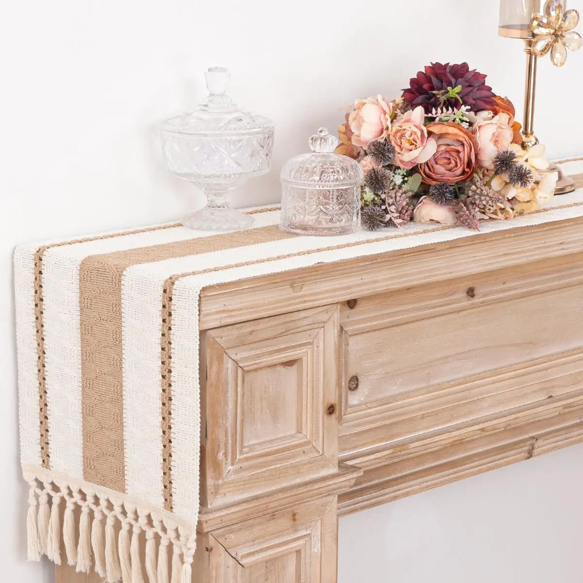 Льняная скатерть из хлопка и льна для украшения дома в деревенском стиле декор