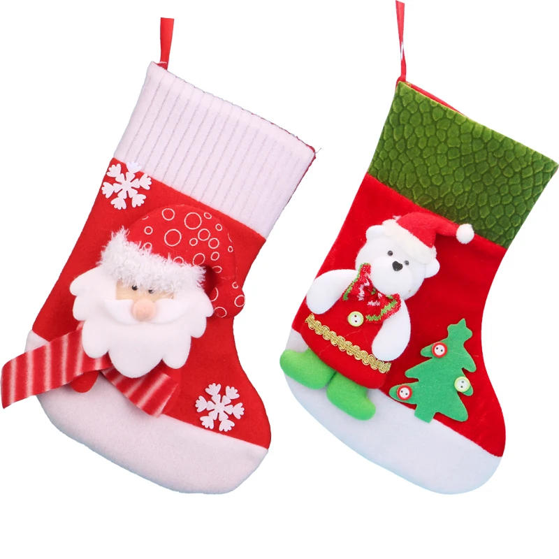 

Christmas Socks Ornaments Pendant Small Boots Christmas Decoration Children New Year Candy Bag Gift Fireplace Tree Jewelry Bag