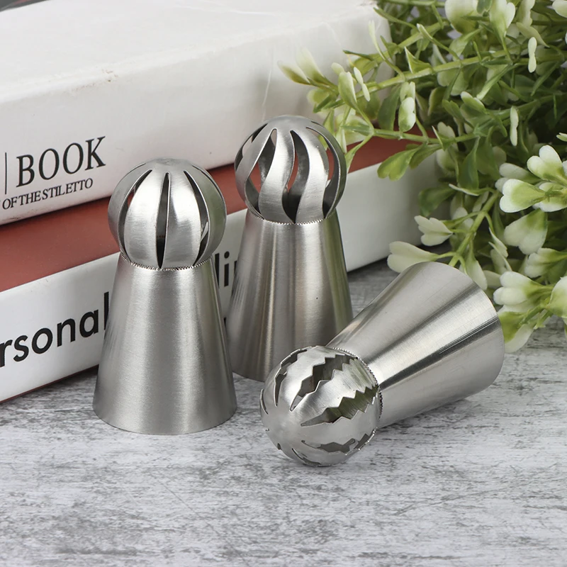 

3Pcs/Set Torch Ball Flower Icing Nozzles 304 Stainless Steel Pastry Tube Tools