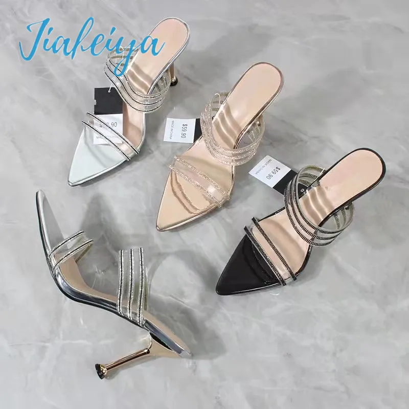 Женские сандалии модная новинка женская обувь с острым металлическим каблуком и