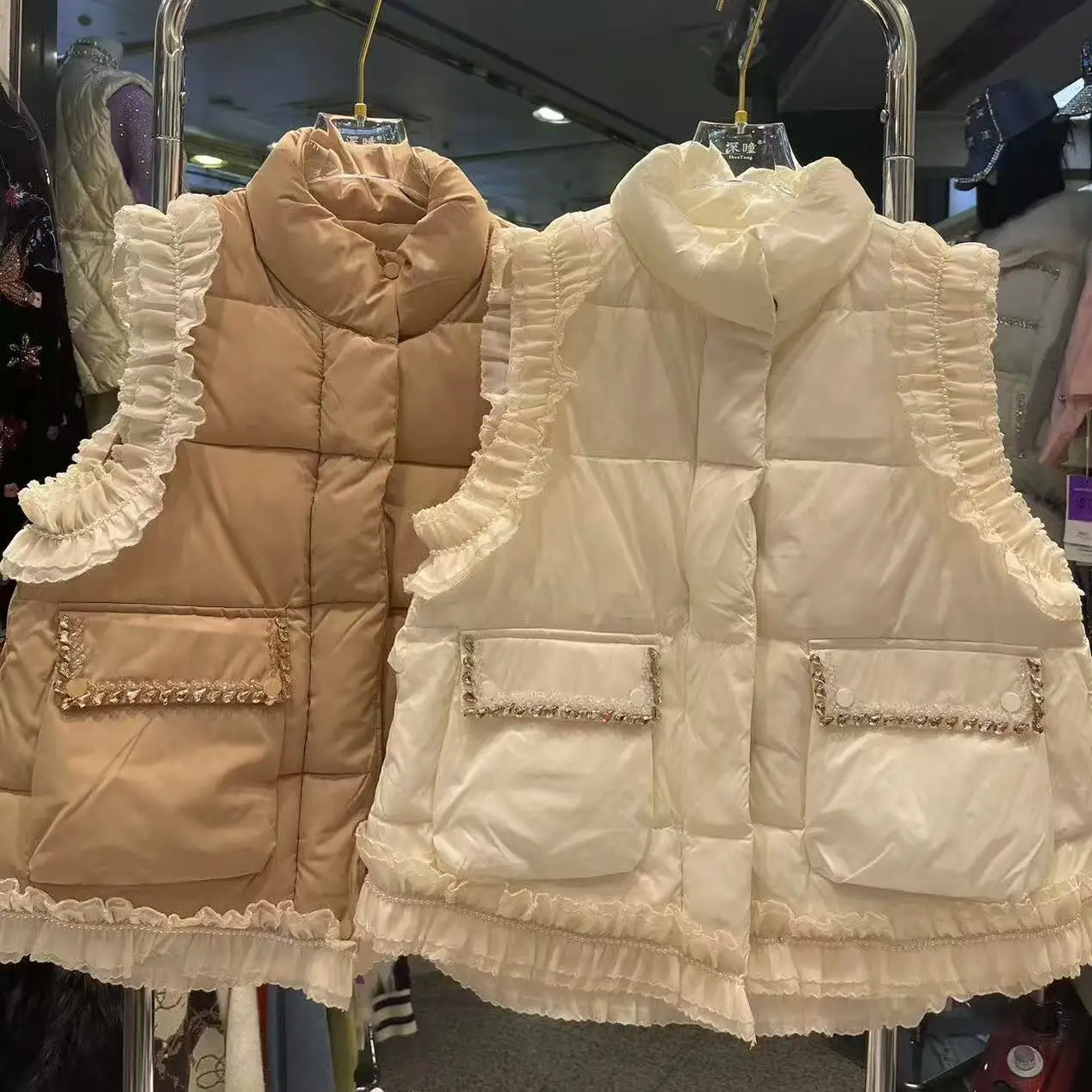 Роскошный стиль трендовый блестящий жилет с бриллиантами и бисером хлопковый