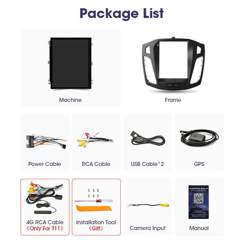 srnubi android 11 car radio for ford focus 3 mk 3 2011 2012 2019 for tesla style multimedia player 2din gps carplay stereo dvd free global shipping