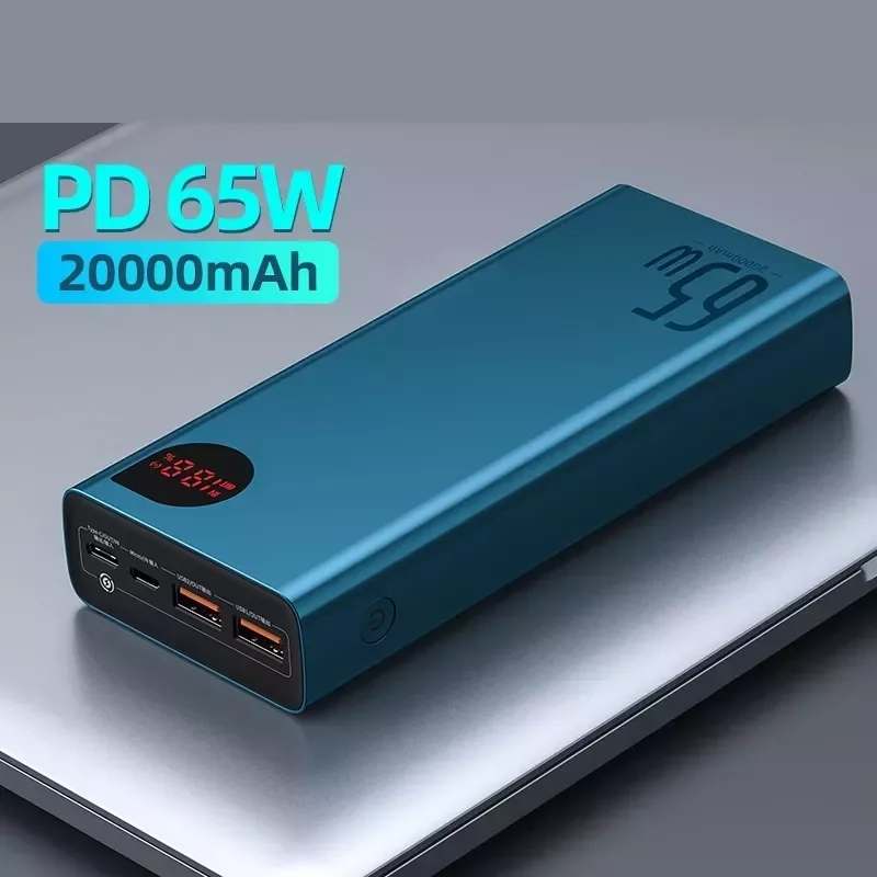 

NEW 65W Bank 20000mAh Portable Charging Powerbank Mobile External Battery PD QC 3.0 Charger 22.5W Poverbank 20000