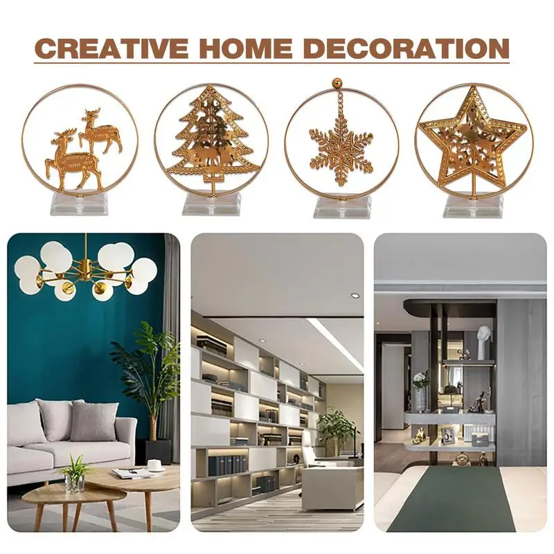 

Звездное украшение для рождественского стола, металлическое украшение для стола в виде рождественской елки, украшение для спальни, кабинета, столовой