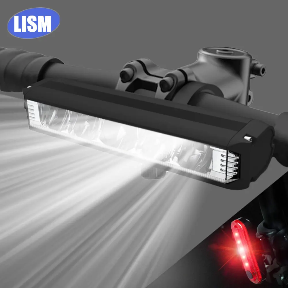 LISM 6000LM Bicycle Light Front 8000mAh Bike IPX5 Waterproof Flashlight USB Charging Headlight for MTB Road Cycling Lamp - купить по