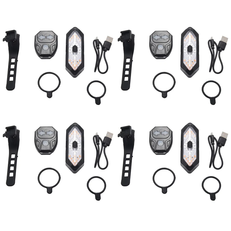 

4 шт., задний фонарь для велосипеда с USB-зарядкой