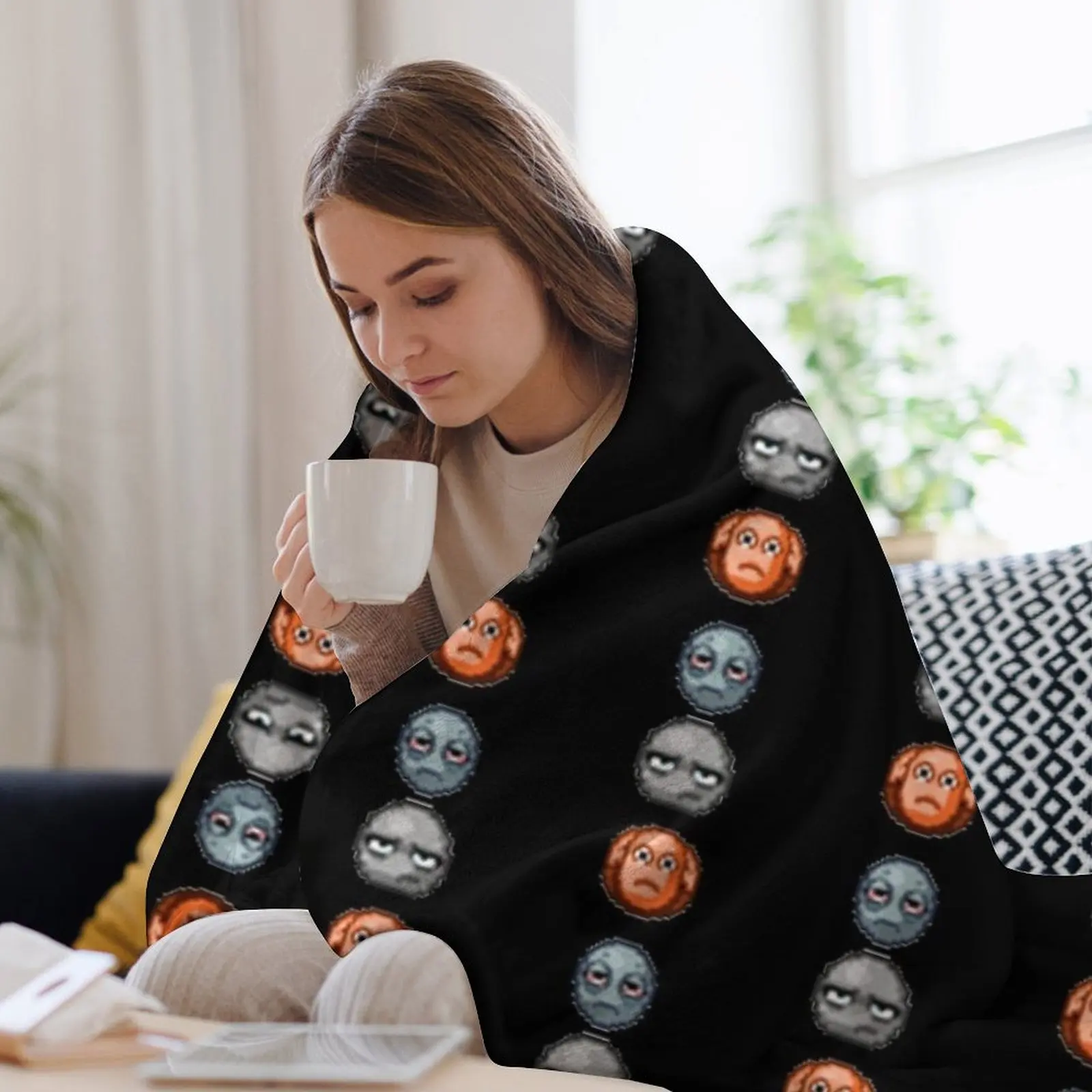 Одеяло Project zomboid mood милое клетчатое лохматое плед на диване одеяла