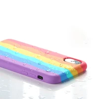 luxury rainbow silicone case for apple iphone 13 12 11 pro max mini 6 6s 7 8 plus x xs max xr cases cover coque with packing box