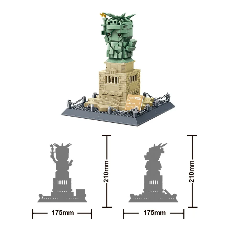 Creative New York Building Block Lovely Mini United States of liberty Construction Model Brick Architecture Educational Toys