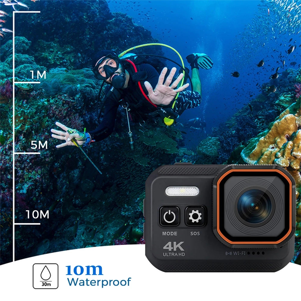 Fashion F38 Travel Digital Behold Anti-shake Action Camera 4k 60fps Wifi 2.0 Inch Ips Underwater Screen Waterproof HD Cam Vedio |