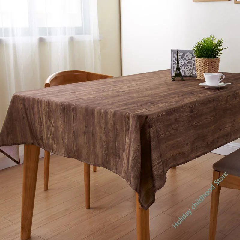 

Cross border supply polyester wood print tablecloth tablecloth square waterproof tablecloth tea table cloth oil proof tablecloth