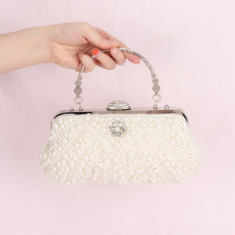 

Clutch Pearl Small Messenger Bag Women's Pearl Bag Handmade Beaded Bag Pearl Mobile Phone Bags Banquet Bolsas Jacquemus bag