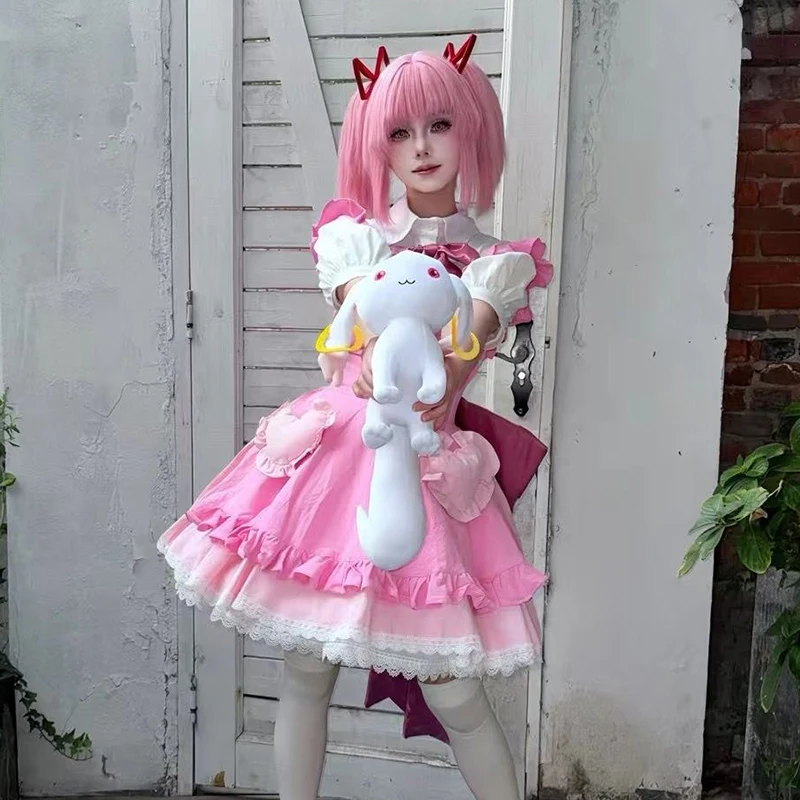 Канеме Мадока Косплей Аниме Puella Magi Madoka Magica Костюм Горничной Наряд Платье