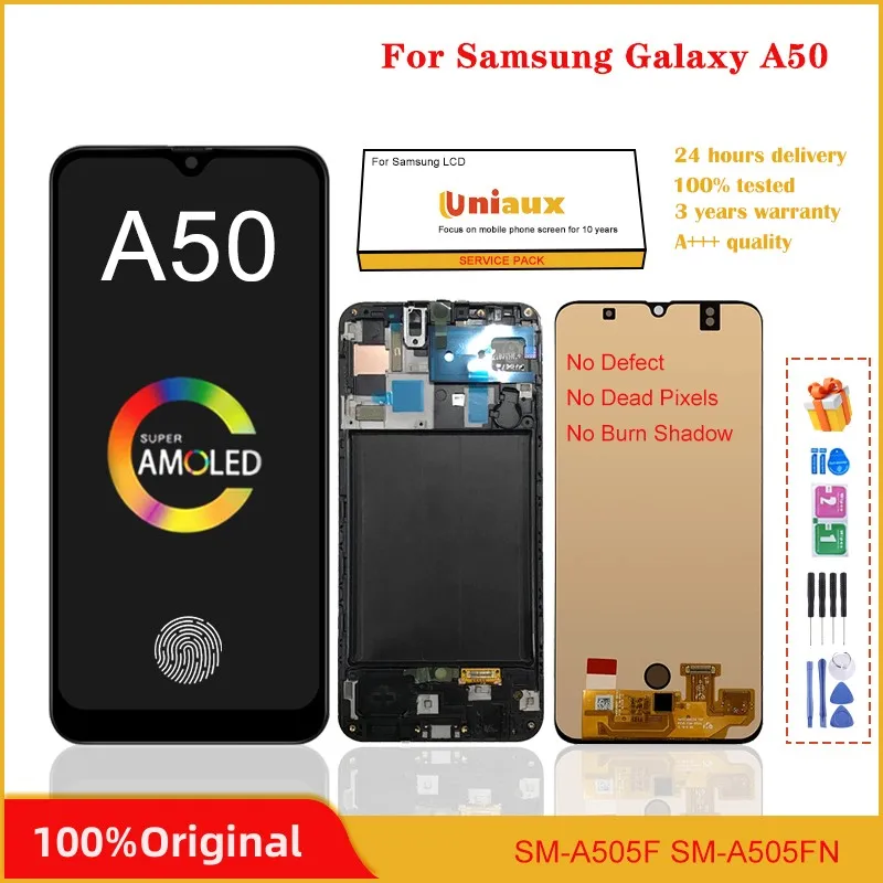 

6.4" Original Super AMOLED For Samsung Galaxy A50 A505 LCD A505FN/DS A505F/DS LCD Display Touch Screen Digitizer For Samsung A50