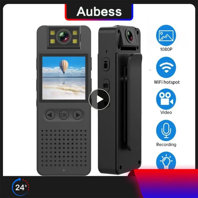 

Video Recorder Mini Support 1.4inch Lcd Screen Wifi Camera 1080p Sports Camera Cs06 Mini Body Camera 180 Degrees Rotatable Lens