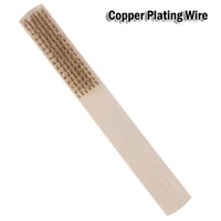 wood handle brass wire copper plated brush for industrial device surface inner polishing grinding cleaning row brushes hand tool