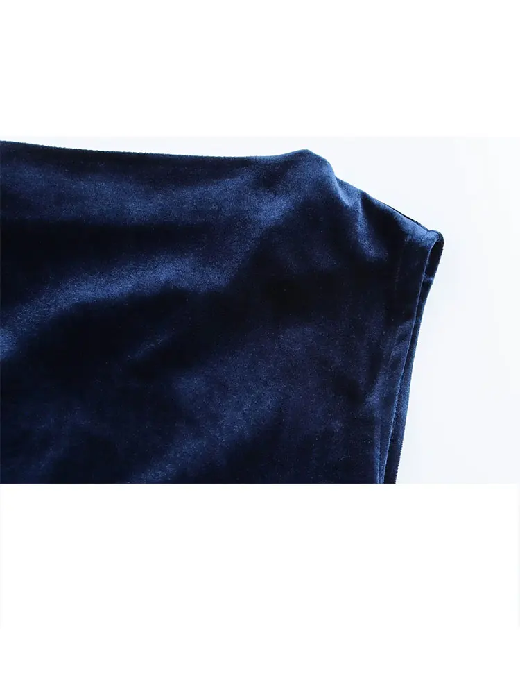 TRAFZA 2024 осеннее бархатное платье для женщин модные трендовые облегающие платья